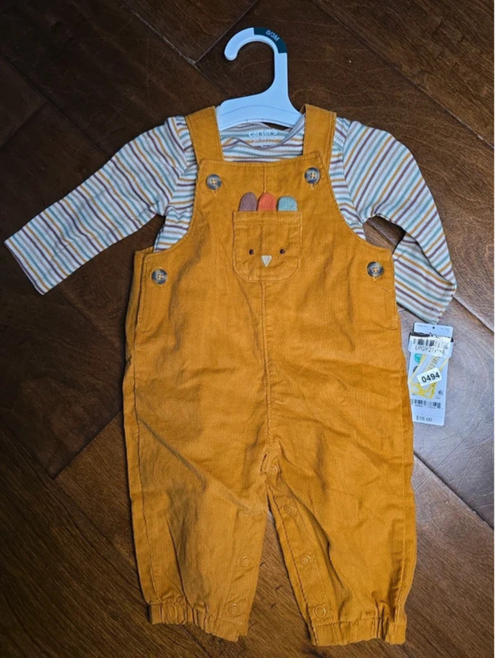 3m brand new thanksgiving overall outfit from carter's item 494G6
